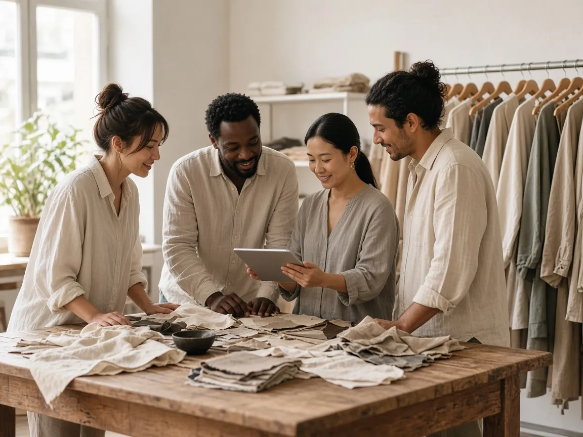 A fashion team planning together